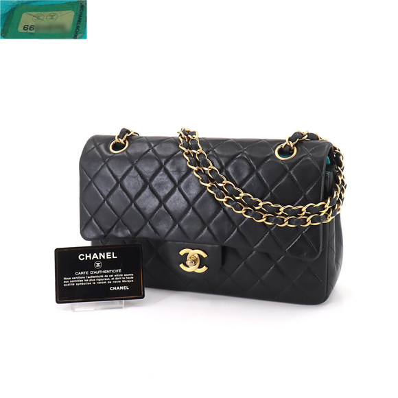 CHANEL Matelasse 25 Chain Shoulder Bag Leather Black Blue Bicolor A01112 Gold... - Picture 9 of 9